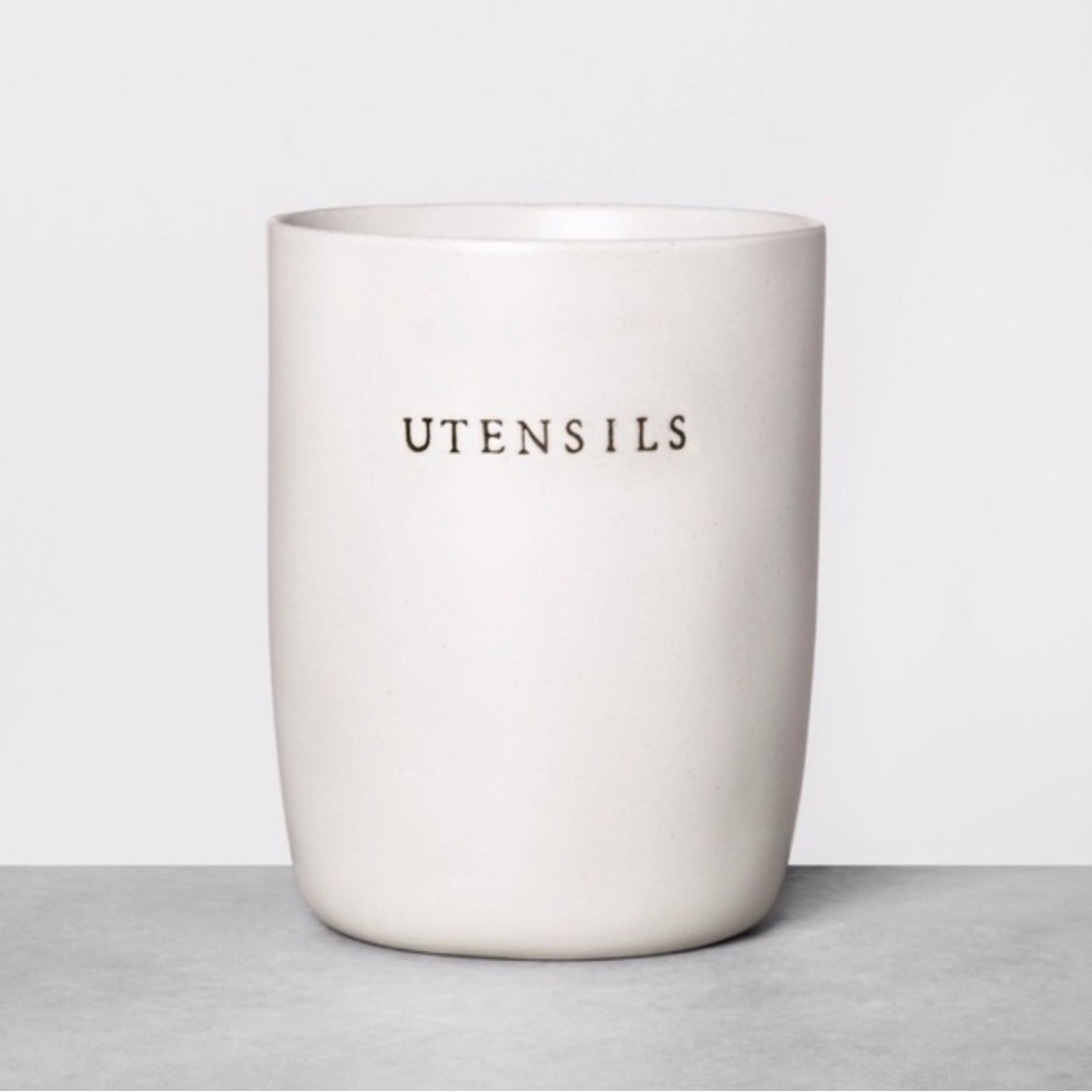 Hearth & Hand Stoneware Utensil Holder Crock Farmhouse Sour Cream Canister